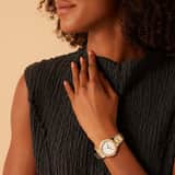 IVY N ROX stainless steel dameshorloge bicolor met zirkonia