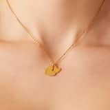 Stainless steel goldplated ketting met hanger hart voor dames