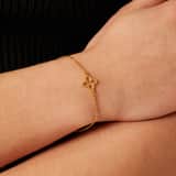 Armband aus Edelstahl, vergoldet, mit ovaler Blume