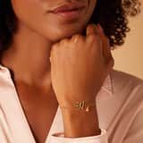 Stainless steel goldplated armbanden set voor dames met vlinder