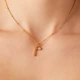 Stainless steel goldplated ketting met hanger mama met zirkonia voor dames