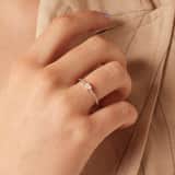 Ring aus 925er Silber, Perlmutt, Sechseck