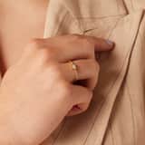 Zilveren goldplated ring met parelmoer voor dames
