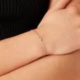 Armband aus 925er Silber, Herz, Perlmutt