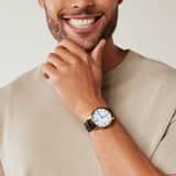 Citizen leren herenhorloge NY4058-79LC