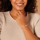 Stainless steel goldplated kralenarmband met parel voor dames