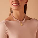 Edelstahl-Anhänger-Kette Rosequarz für Damen