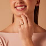 Stahl vergoldeter Ring in Herzform mit Kristall für Damen