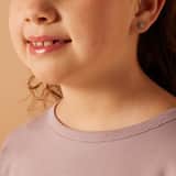 Zilveren kinderoorknoppen bloem shine