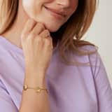 Stainless steel goldplated armband bloemen