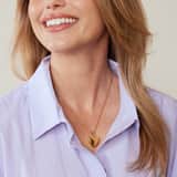 Stainless steel goldplated ketting met ashanger hart voor dames