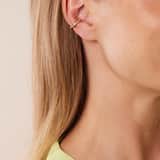 Zilveren goldplated earcuff met zirkonia