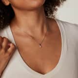 Silberne Kette mit Anhänger mit Zirkonia