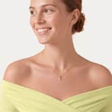 Zilveren goldplated ketting met hanger met zirkonia 