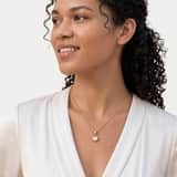 Zilveren goldplated ketting met hanger met zirkonia