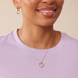 Zilveren goldplated ketting met hanger en oorbellen