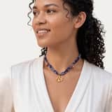 Edelstahlkette blau mit Anhänger für Damen