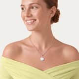 Stainless steel ketting met hanger graveerplaatje met kristal voor dames