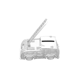 Versilberte Sparbüchse Feuerwehrauto