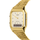 Casio Retro Analoog en digitaal Heren Horloge Goudkleurig AQ-230GA-9DMQYES