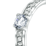 Stainless steel dames ring met zirkonia