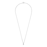 Halskette, 925 Silber, mit Anhänger, Zirkonia, 4 mm