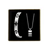 Set mit Halskette und Armband aus Edelstahl für Jungen