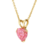 14 karaat gouden ketting & hanger hart roze zirkonia