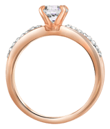 Rosévergoldeter Edelstahlring mit Kristall