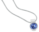 Halskette aus Edelstahl mit hellblauem Zirkoniastein
