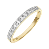 Doppelring, 585 Gelbgold, mit 20 Diamanten