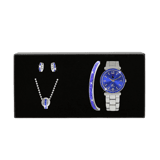 Gerecycled stainless steel kinderset met sapphire kristal