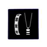 Gerecycled stainless steel set jongens ketting&armband