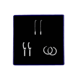 Set mit silbernen, rhodinierten Ohrringen