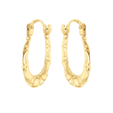 Ohrringe aus 375 Gold, oval, mit Muster