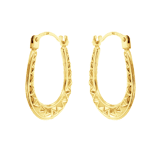 Ohrringe aus 375 Gold, oval, mit Muster