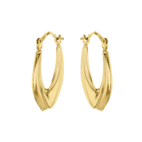 375 Gold Ohrringe, oval, Tulpenform