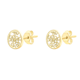 Ohrstecker aus 375 Gold, Blume, 7 mm