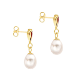 375 Gold Ohrringe, Tropfen mit Perle