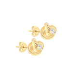 375 Gold Ohrstecker, Knoten mit Zirkonia