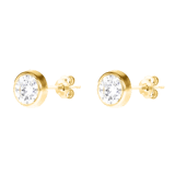 375 Gold Ohrstecker, rund, mit Zirkonia