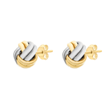 375 Gold, zweifarbige Ohrstecker, Knoten
