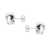 375 Gold Ohrstecker, Knoten, weiß