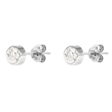 9 karaat oorknoppen rond wit voor dames