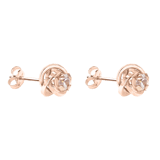 375 Gold Ohrstecker, Knoten, rosa, mit Zirkonia