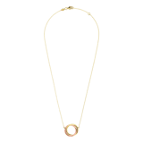 Bicolor-Halskette, 375 Gold, mit doppeltem Ring