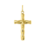 14 Karaat geelgouden hanger kruis met kristal