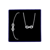 Set aus 925 Silber mit Zirkonia, „Infinity