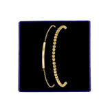 Zilveren goldplated sieradenset voor dames met goldplated bolletjes & bar