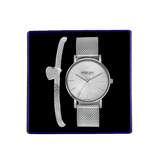 Set aus Edelstahl Herz mit Armbanduhr